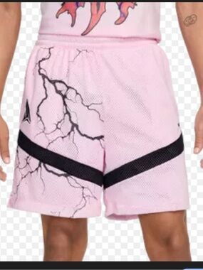 Nike pink Mesh Athletic Shorts with Black Swoosh